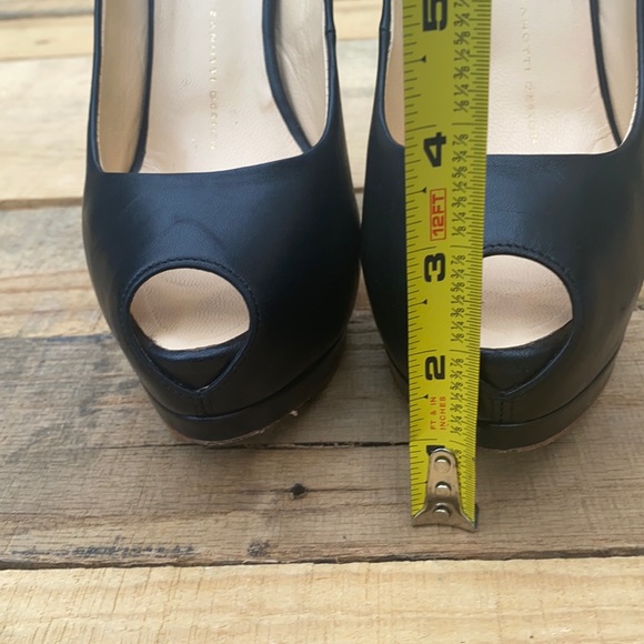 EUC Giuseppe Zanotti Vero Cuoio Black Leather Shoes Stiletto Heels - Picture 3 of 16